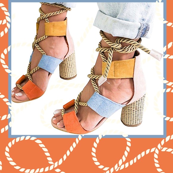 rope tie up sandals